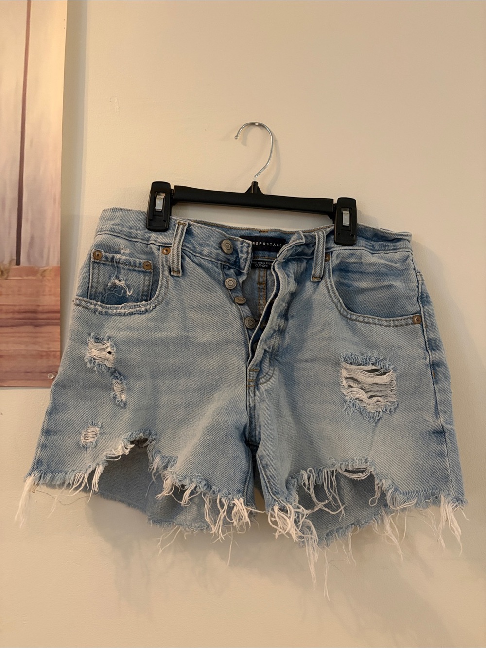 Aeropostale 90’s High Rise Cut-Off Distressed Jean Shorts